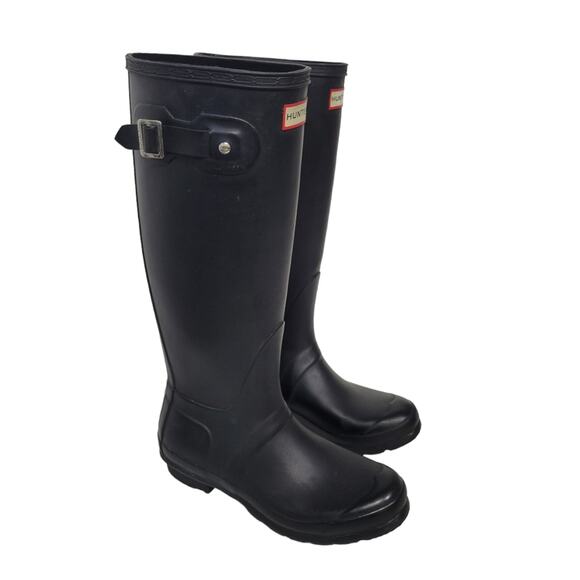 Hunter Shoes - Hunter Tall Black Matte Classic Rain Boots 7